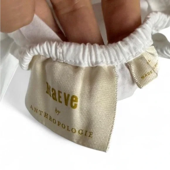 Anthropologie Maeve White Elastic Detail - Picture 6 of 7